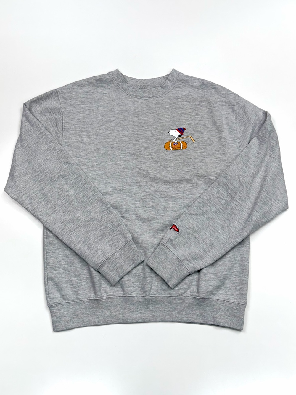 Peanuts x USA Hockey Snoopy Hockey Gray Crewneck Sweatshirt Made in USA Medium